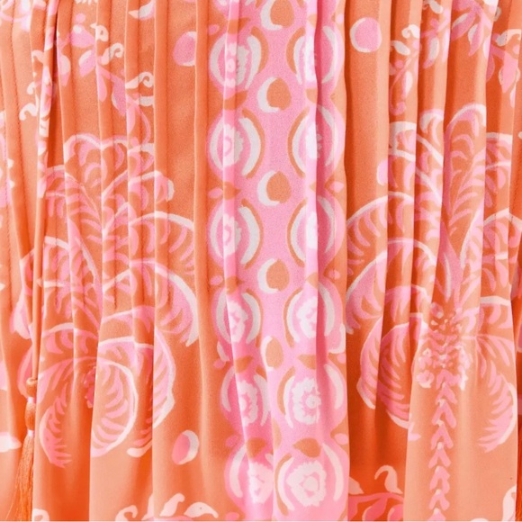 Lilly Pulitzer Marilina Long Sleeve Tunic Top Blouse XL Orange print - Picture 8 of 12
